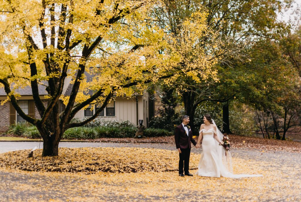 Bride and groom at Aldridge Gardens