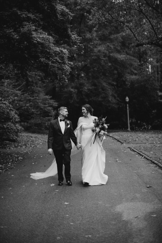 Bride and groom at Aldridge Gardens Birmingham