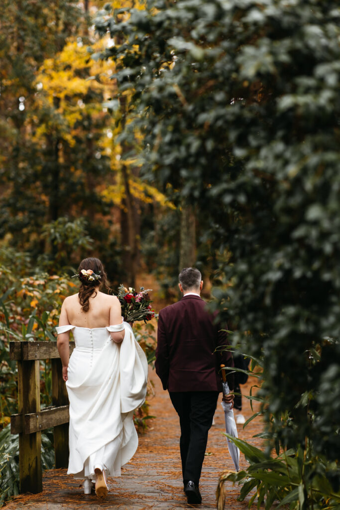Bride and groom at Aldridge Gardens Birmingham