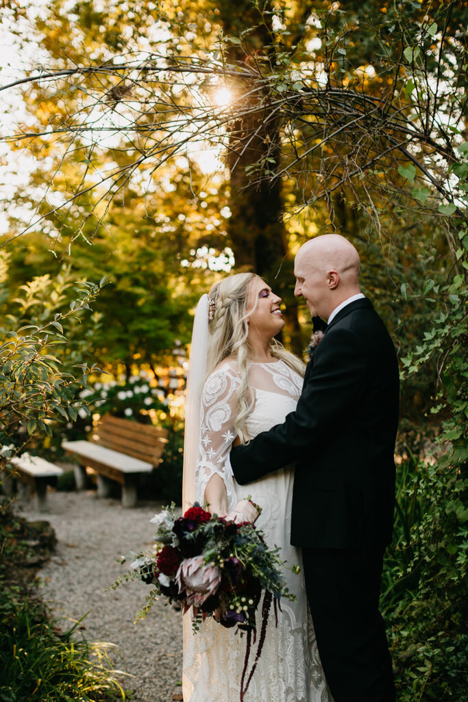 bride and groom portraits outdoors in north georgia