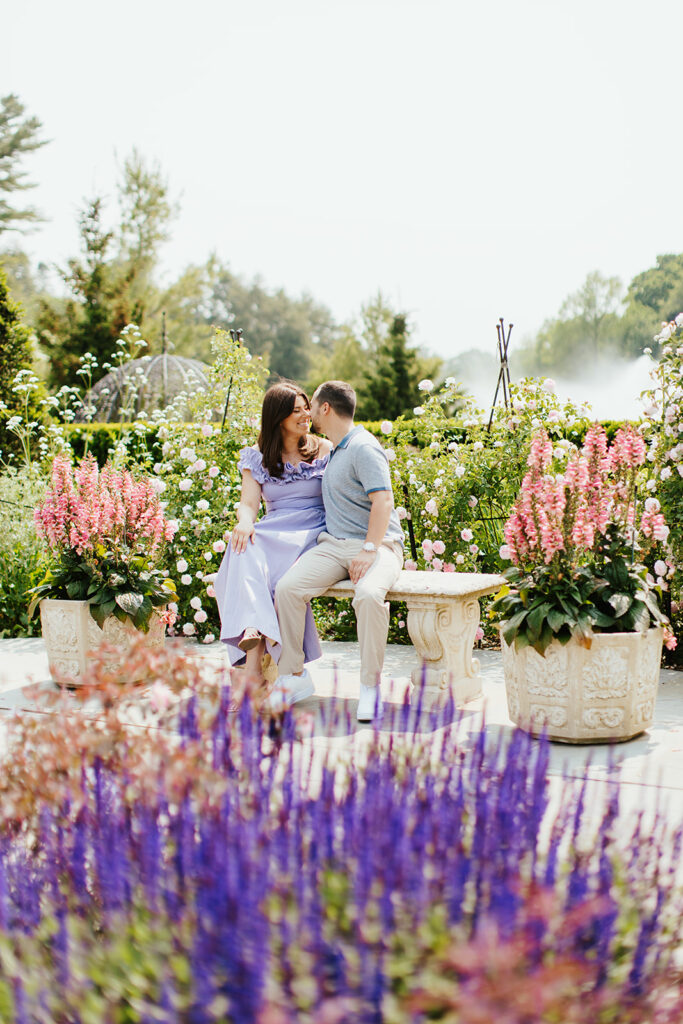colorful engagement photos in spring