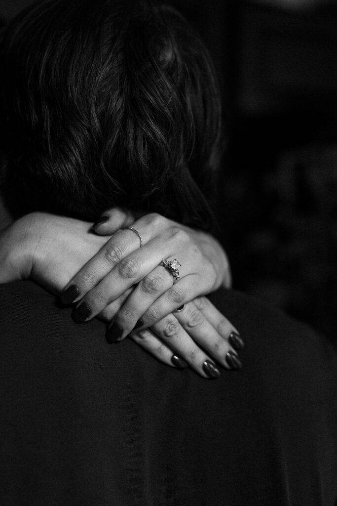 engagement ring photos black and white 