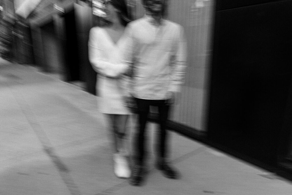 black and white blurry engagement pictures detail shots