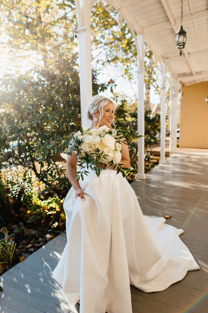 golden hour bridals outdoors at The Washington at Historic Yellow Springs