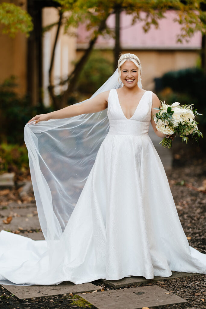 outdoor wedding bridals with bride and groom fall wedding inspo